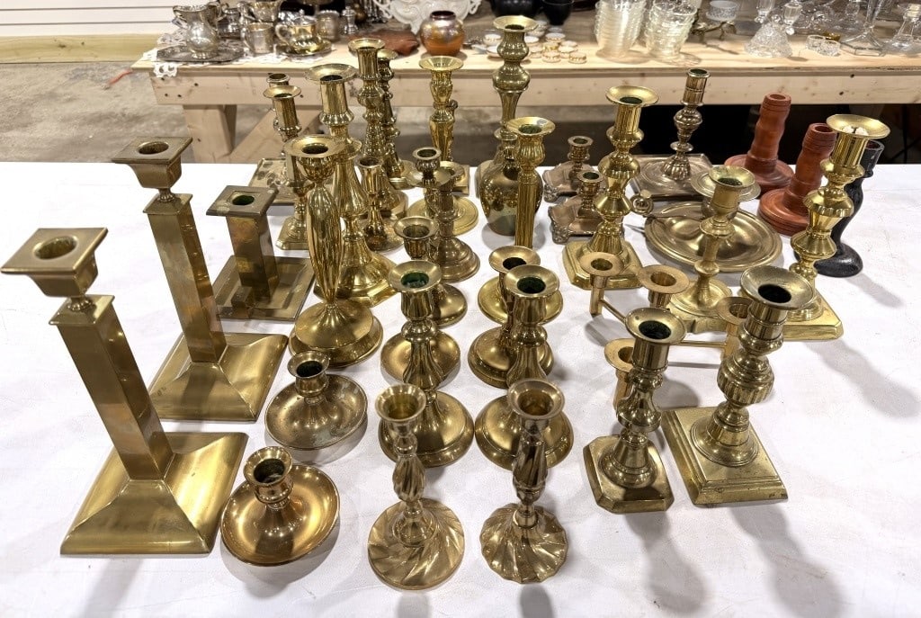 LARGE CANDLE HOLDER LOT: ALL ONE MONEY NO SHIPPING