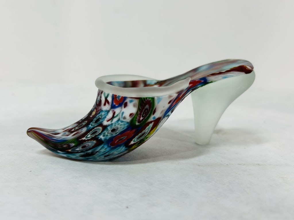 VINTAGE MURANO GLASS MILLEFIORI SLIPPER (1 of 4)