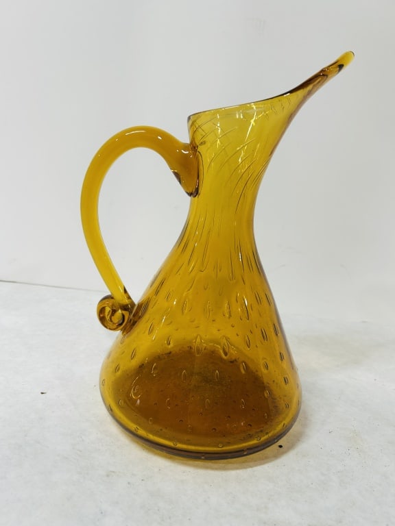 VINTAGE HAND BLOWN PITCHER (1 of 3)