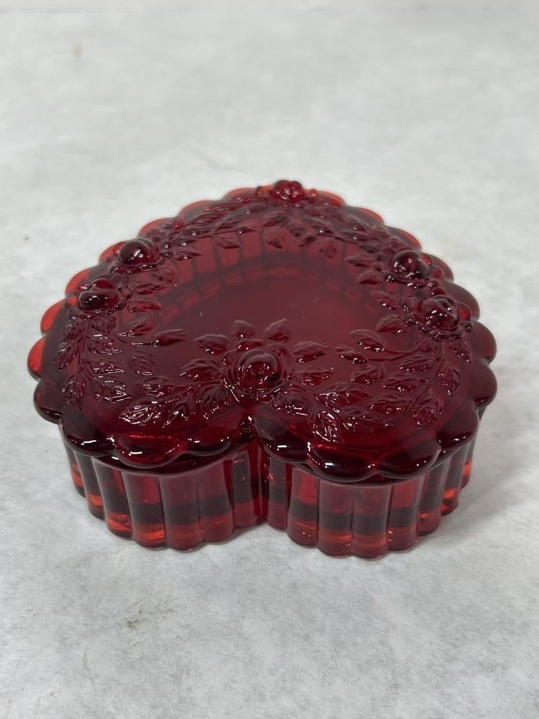 MOSSER RUBY RED ROSE HEART BOX - 3