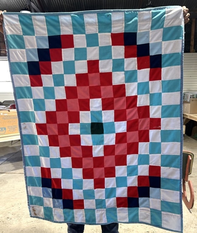 RED/WHITE/BLUE SQUARE QUILT (1 of 2)