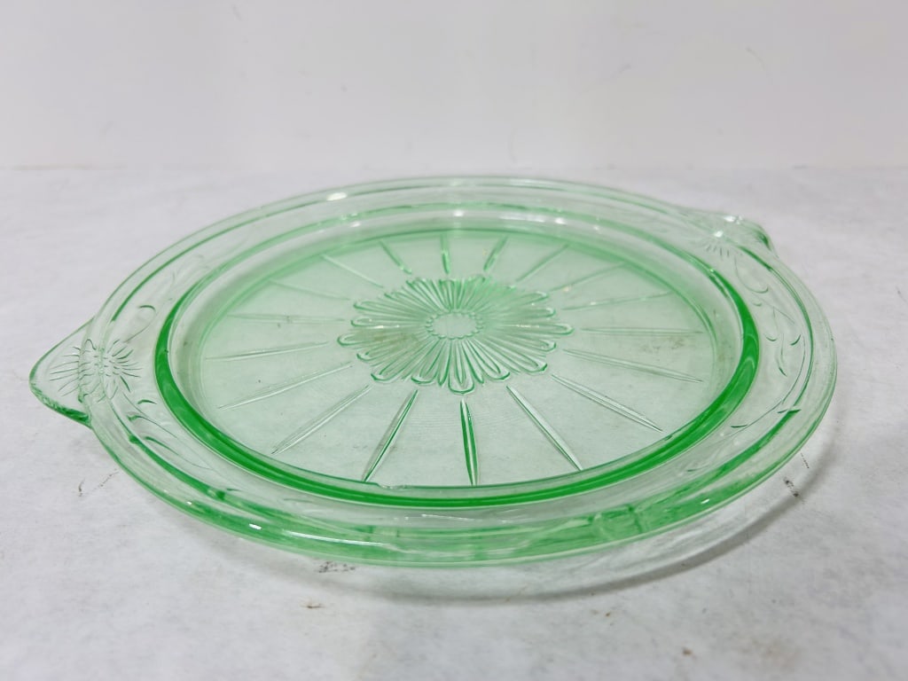 URANIUM GLASS SERVING DISH - 3