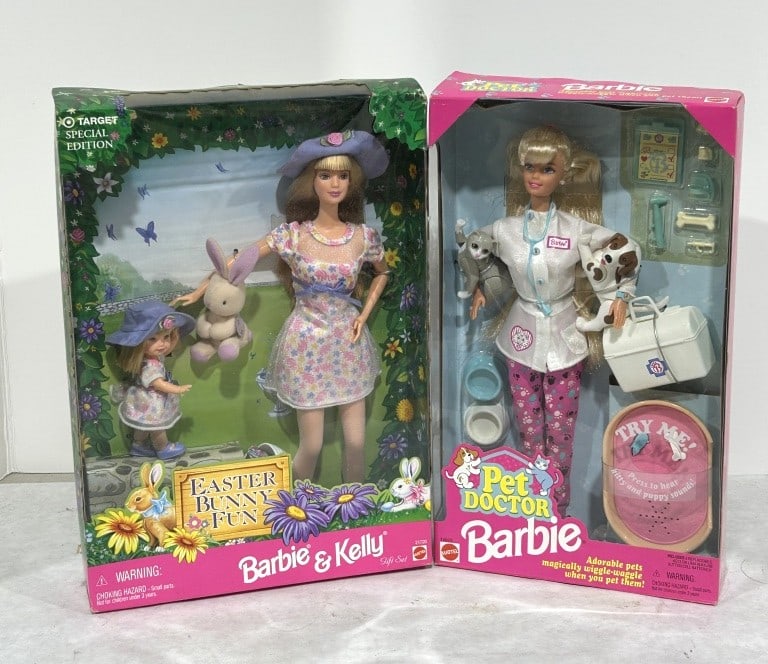 VINTAGE TARGET SPECIAL EASTER BARBIE: VINTAGE TARGET SPECIAL EDITION EASTER BUNNY BARBIE AND KELLY DOLL AND VINTAGE PET DOCTOR BARBIE