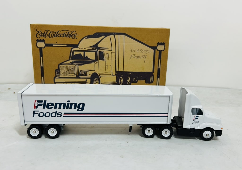 ERTL 1/64 FLEMING FOODS GMC CAB WITH TRAILER (1 of 9)