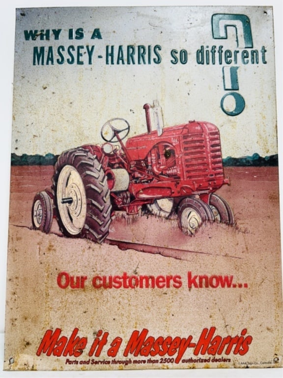 EMBOSSED MASSEY HARRIS METAL SIGN (1 of 2)