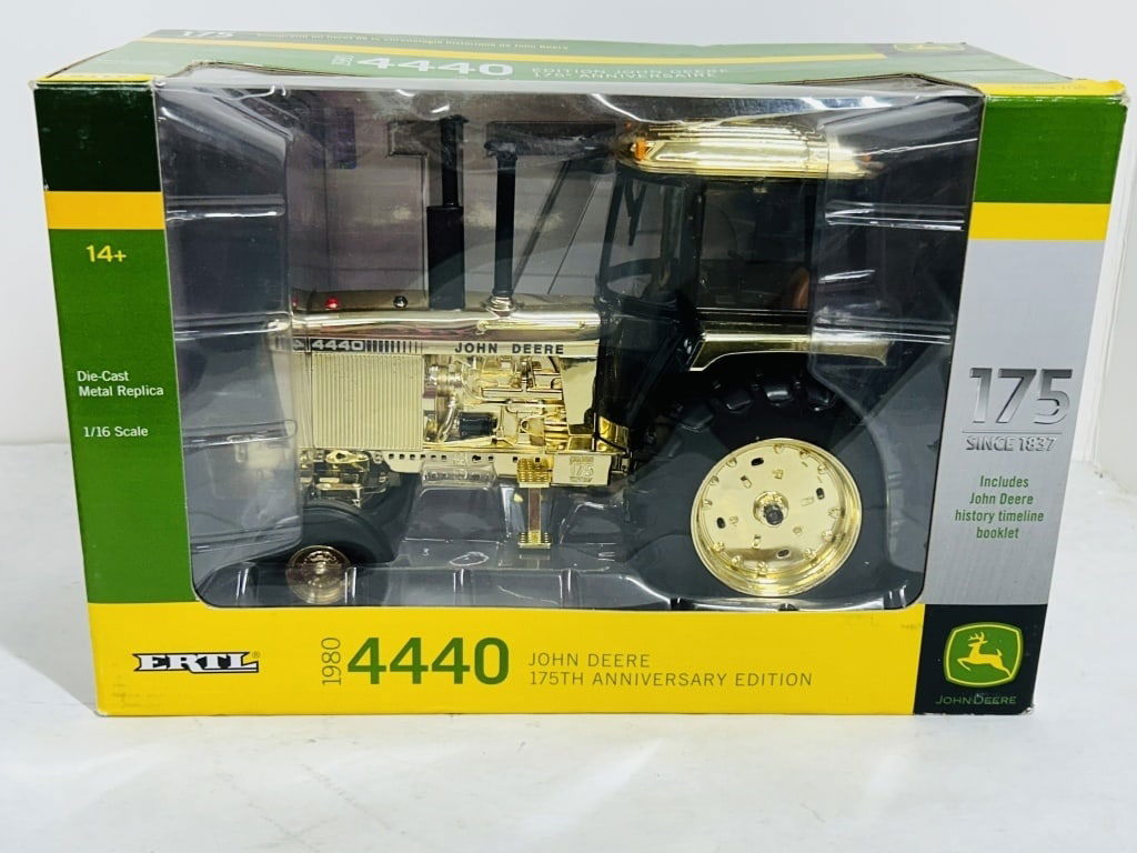 ERTL 1/16 JD 175TH ANNV 4440 GOLD WF: DIECAST, 1980 175TH ANNIVERSARY GOLD EDITION JD 4440, MODEL #45365A, STOCK #G16120XO0