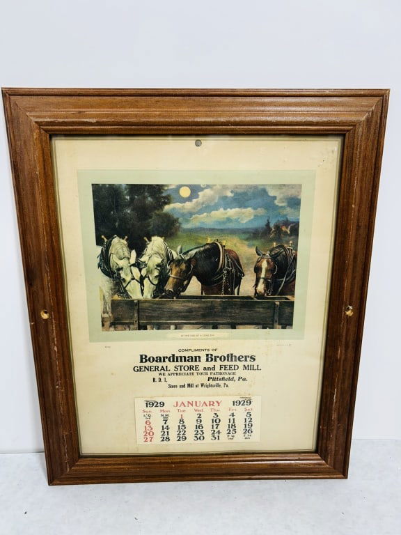 BOARDMAN BROTHERS GENERAL STORE FRAMED CALENDAR (1 of 3)