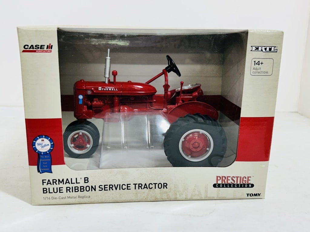 ERTL 1/16 FARMALL B BLUE RIBBON SERVICE TRACTOR: DIECAST, PRESTIGE COLLECTION, MODEL #14955, STOCK #10519YL01