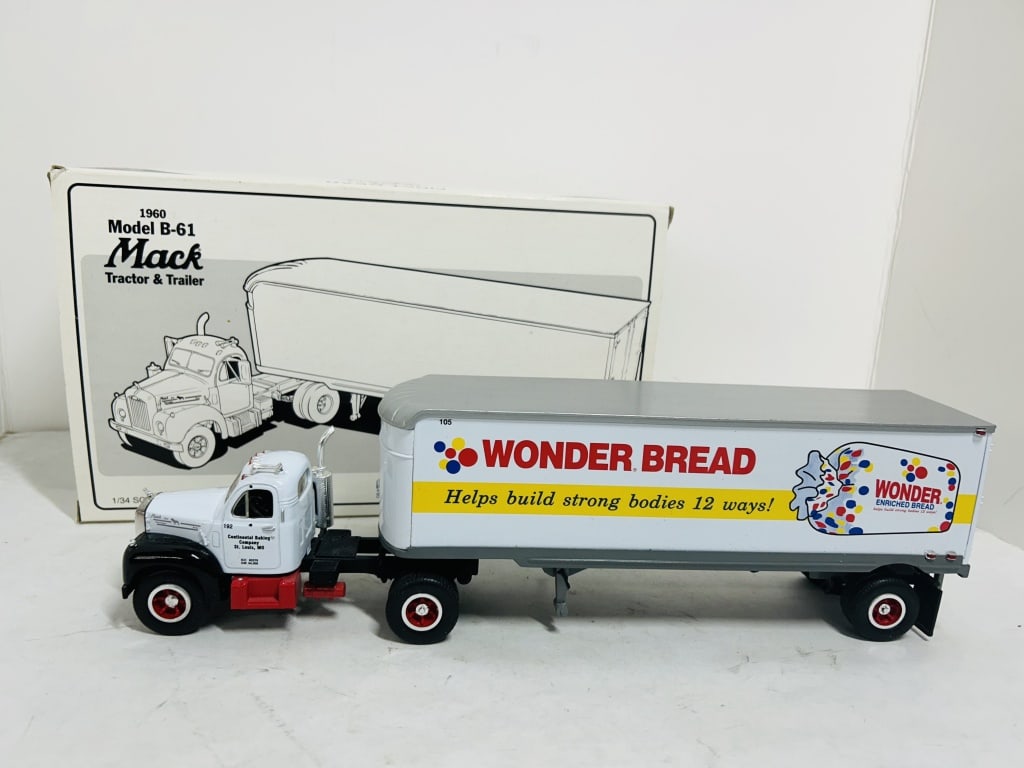 1ST GEAR 1/34 MACK WONDER BREAD TRACTOR TRAILER (1 of 9)