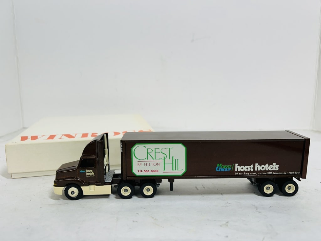 WINROSS 1/64 CREST HIL BY HILTON TRACTOR TRAILER: DIECAST