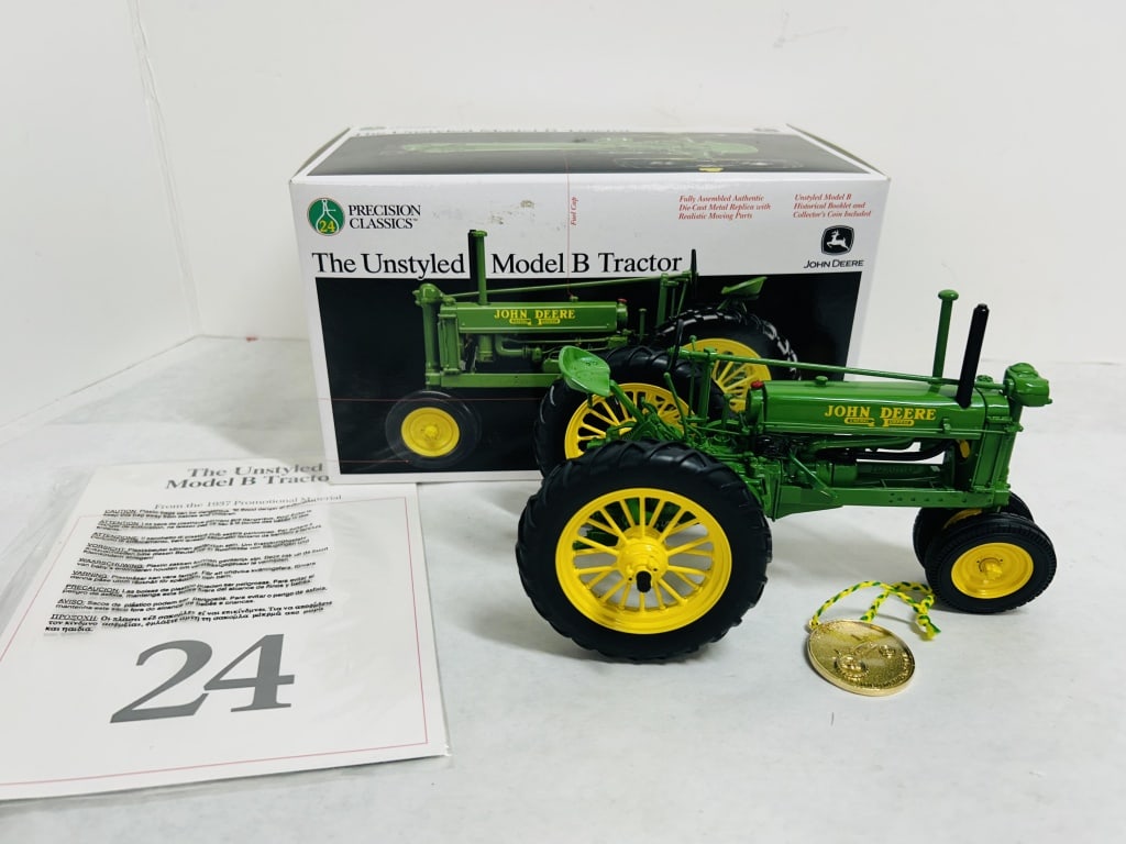 ERTL PRECISION CLASSICS 1/16 JD MODEL B NF: DIECAST, MODEL #15487 UNSTYLED