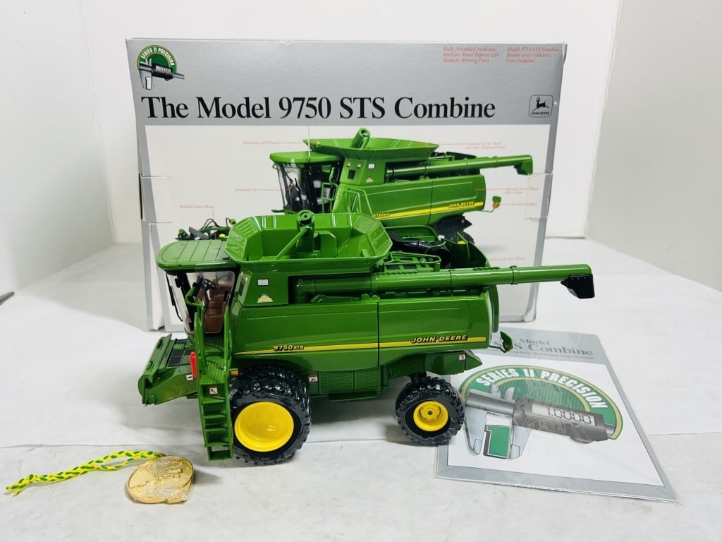 ERTL 1/16 PRECISION SERIES II 9750 STS COMBINE: DIECAST, MODEL #15036, ADDITONAL PARTS INCLUDED IN BOX