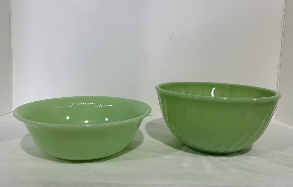 JADITE MIXING BOWLS: TWO FOR ONE MONEY
