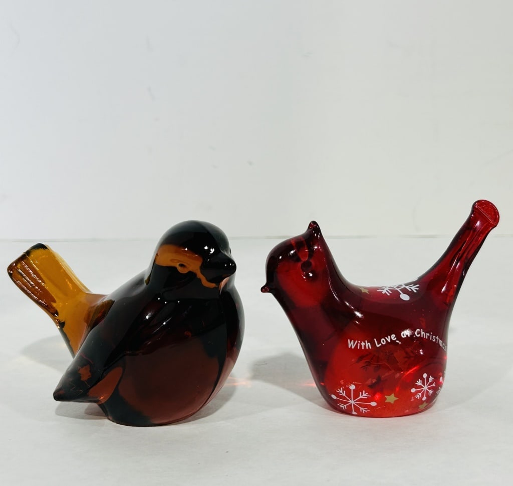 AMBER GLASS BIRD: TWO FOR ONE MONEY