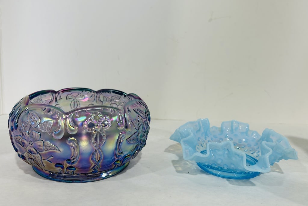 FENTON WILD ROSE IRRIDESCENT KNOT ROSE BOWL (1 of 4)