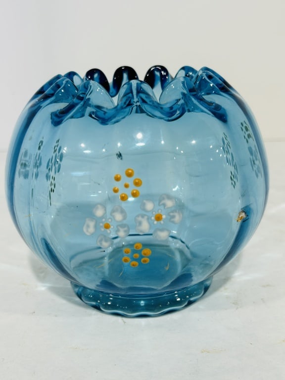 HANDPAINTED ROSE BOWL VASE: .