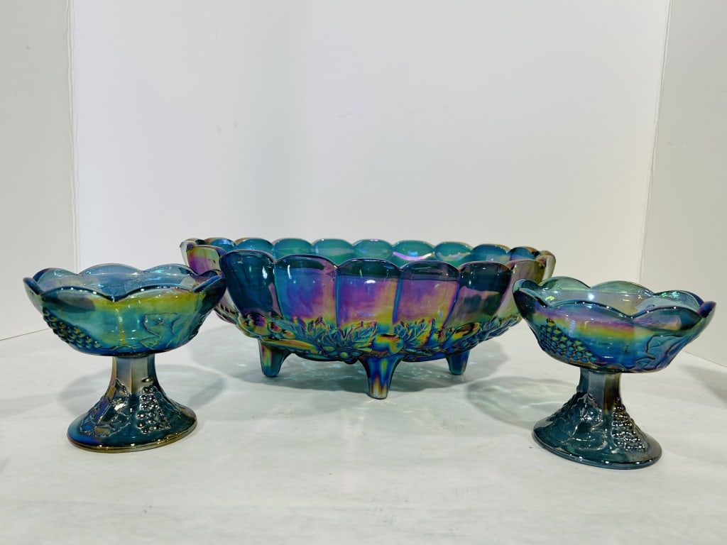 INDIANA GLASS FOOTED CANDLE HOLDERS (1 of 5)