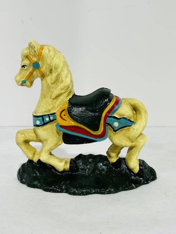 CAST IRON HORSE DOOR STOP: .