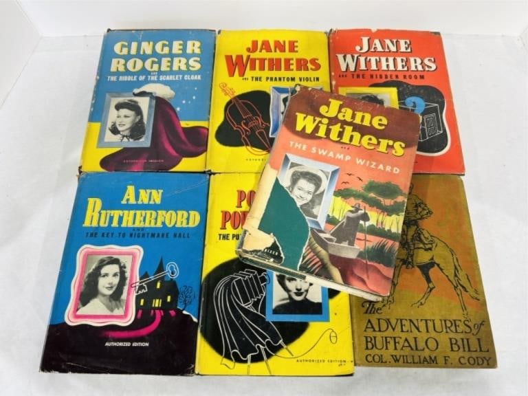 VINTAGE LOT OF BOOKS: FT GINGER ROGERS, JANES WITHERS, ANN RUTHERFORD