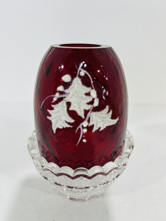 FENTON FAIRY LAMP - RED (1 of 7)