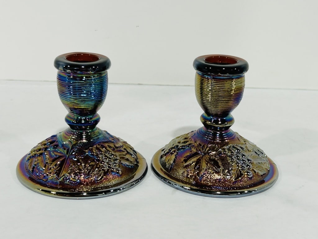 CARNIVAL HARVEST GRAPE CANDLESTICK HOLDERS (1 of 3)