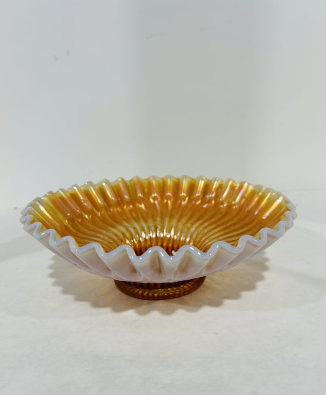 DUGAN CARNIVAL PEACH OPALESCENT BOWL: .