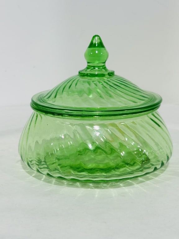 URANIUM LIDDED CANDY DISH - 2