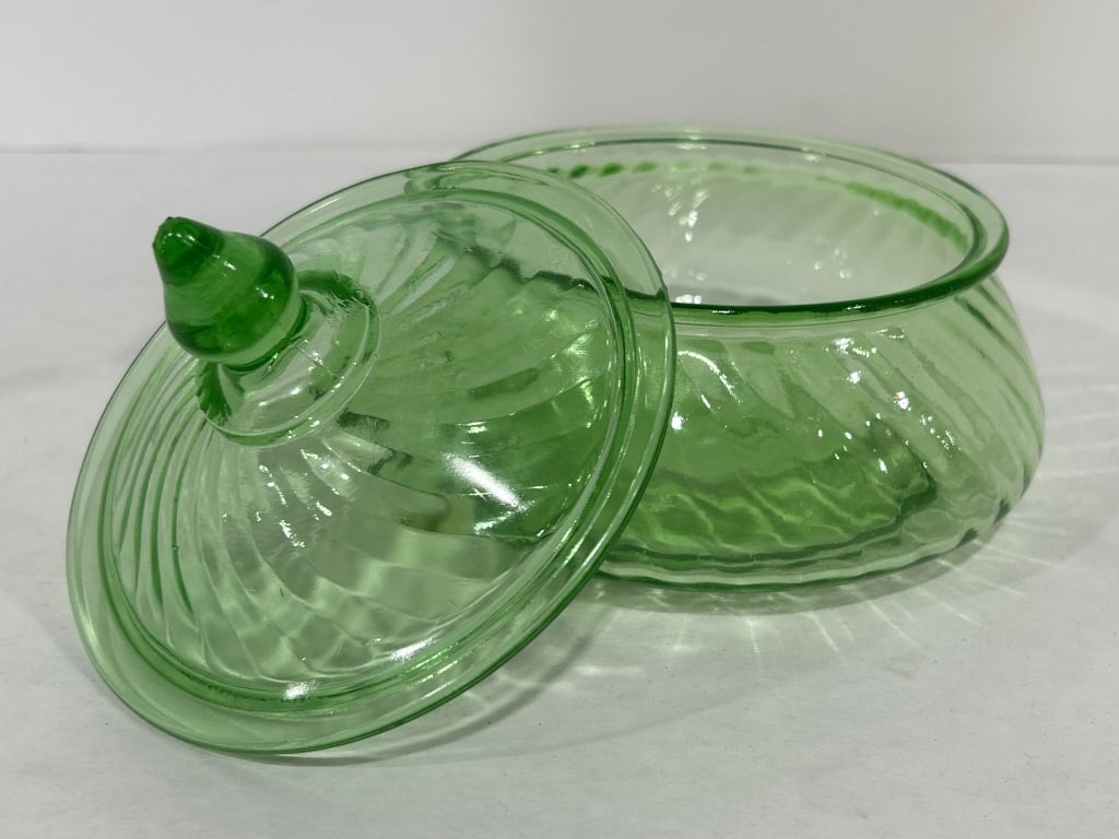 URANIUM LIDDED CANDY DISH - 4