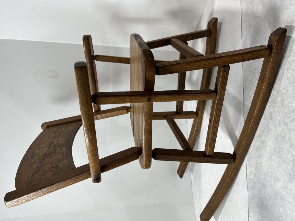 Vintage Mid-20th Century Wooden Child's Rocking Chair with Circus Decal (1 of 2)