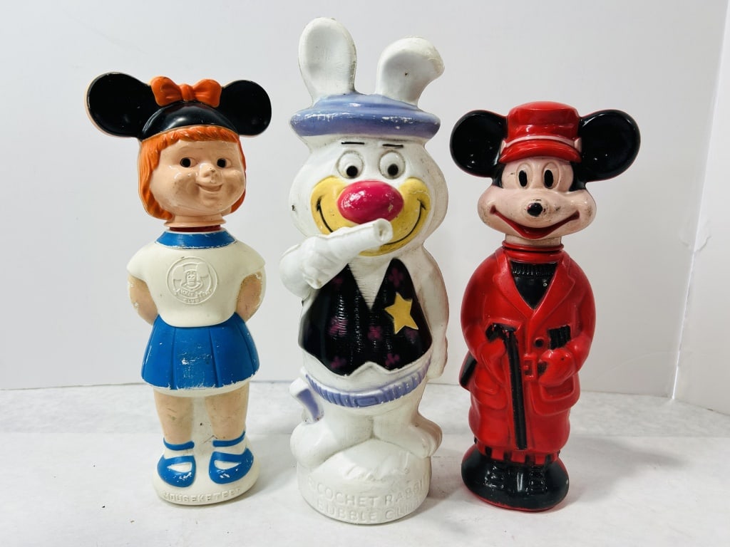 A Trio of Mid-Century Blow-Molded Plastic Character Bubble Bath Bottles (1 of 4)