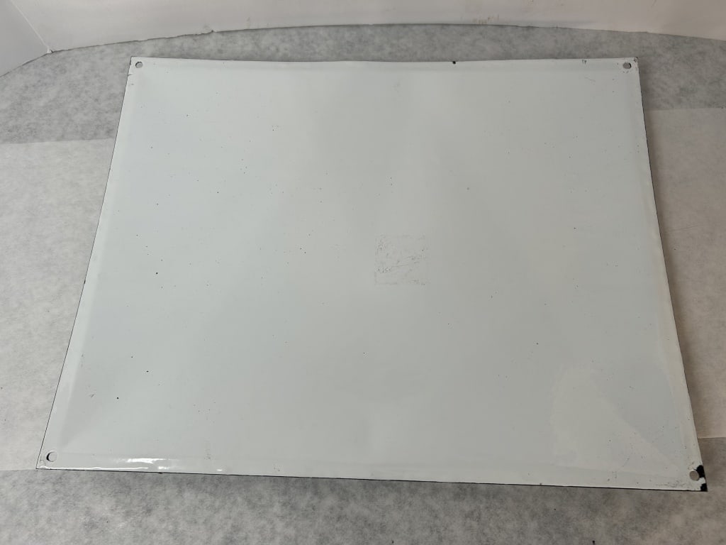 Vintage Coca-Cola Porcelain Enamel Fishtail Logo Advertising Sign (1 of 2)
