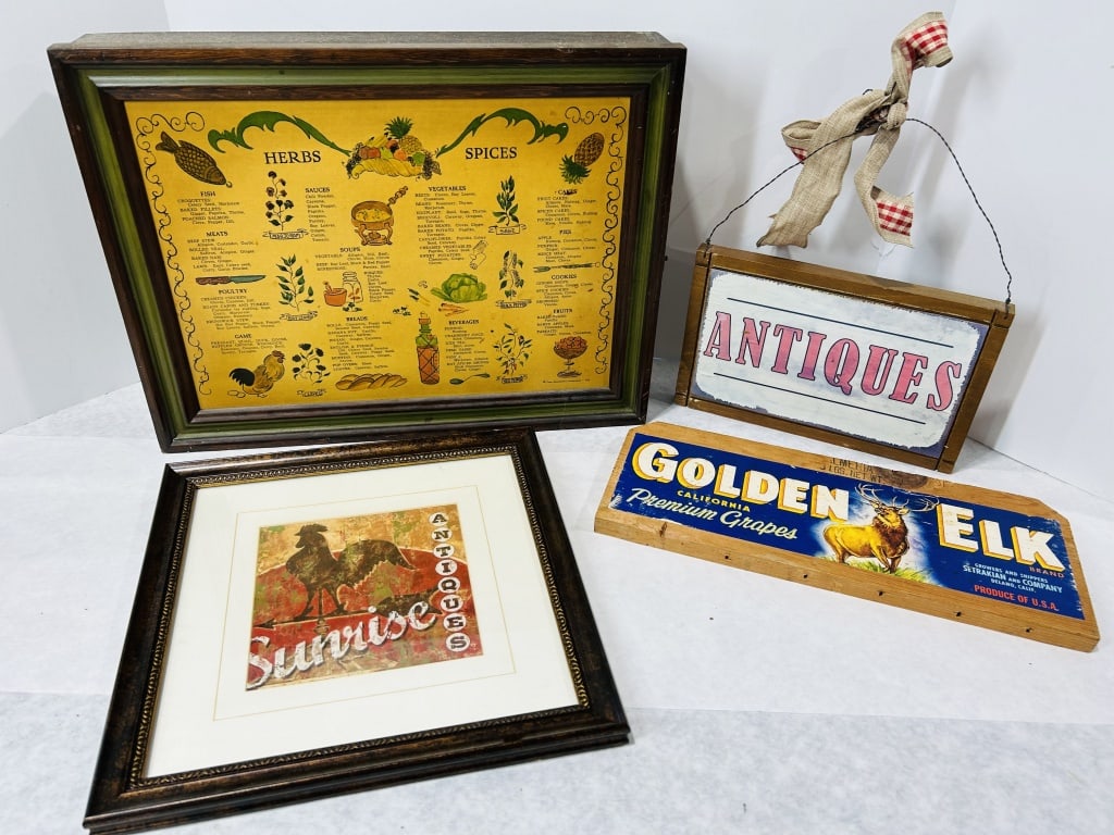 A Collection of Vintage Kitchen and Antique-Themed Decorative Wall Art (1 of 7)