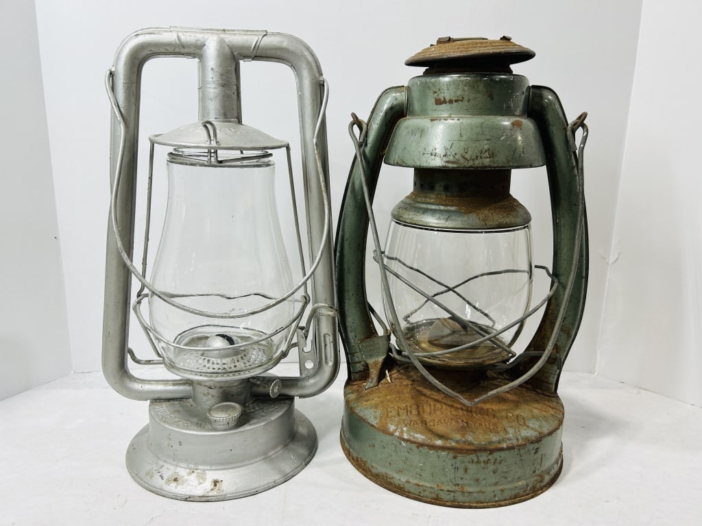 Two Vintage New York Kerosene Lanterns including Embury No. 2 Air Pilot and DSNY Municipal Property (1 of 5)