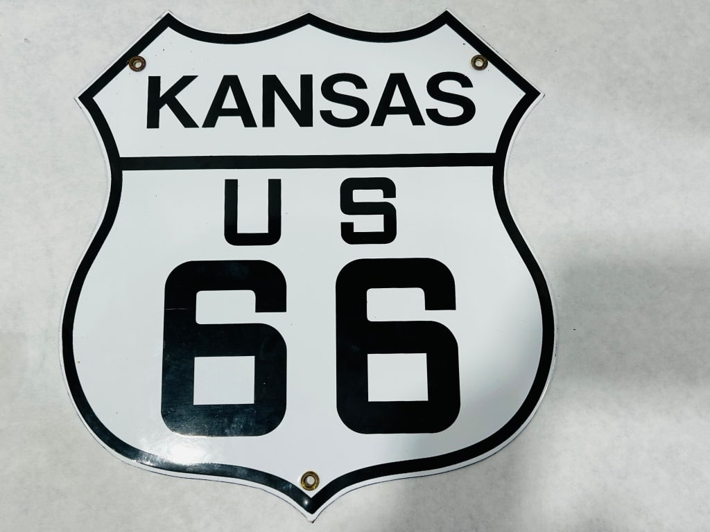 US Route 66 Kansas Highway Marker Shield Sign (1 of 1)