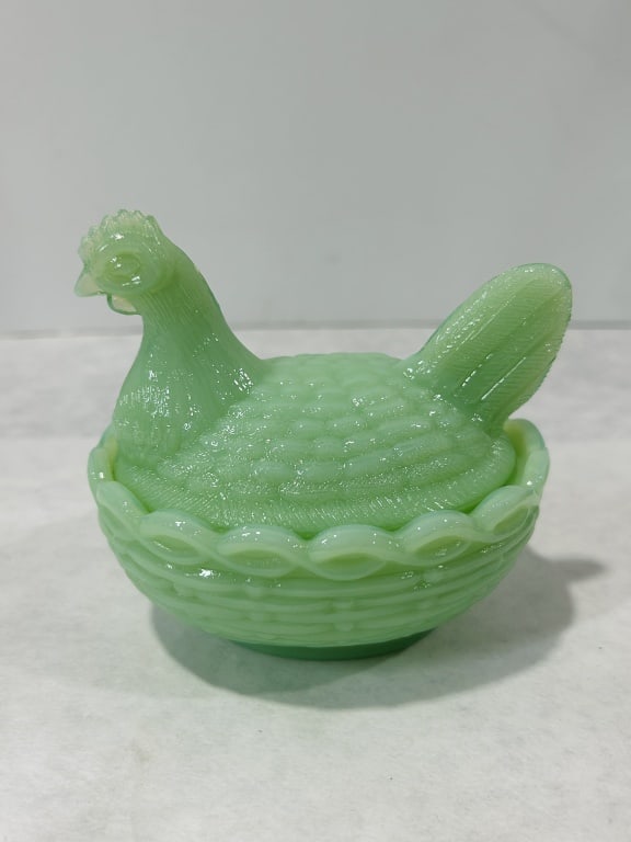Mosser Glass Jadeite Hen-on-Nest Covered Dish (1 of 6)