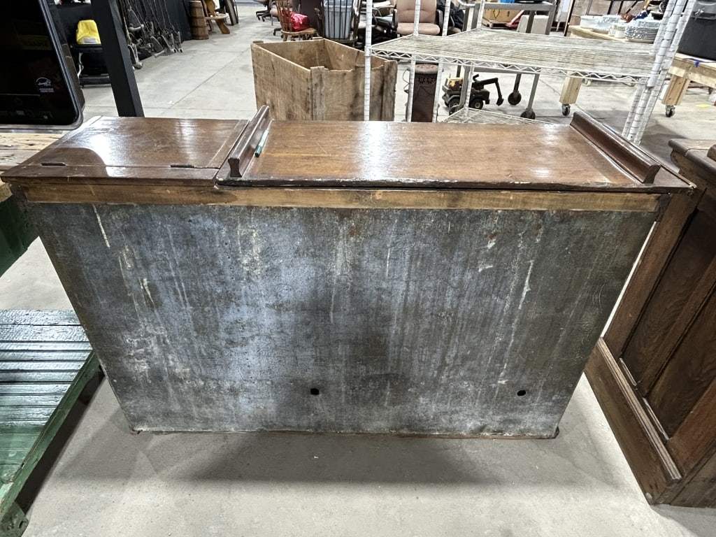 Antique American Primitive Pine and Galvanized Metal Storage Cabinet (1 of 3)