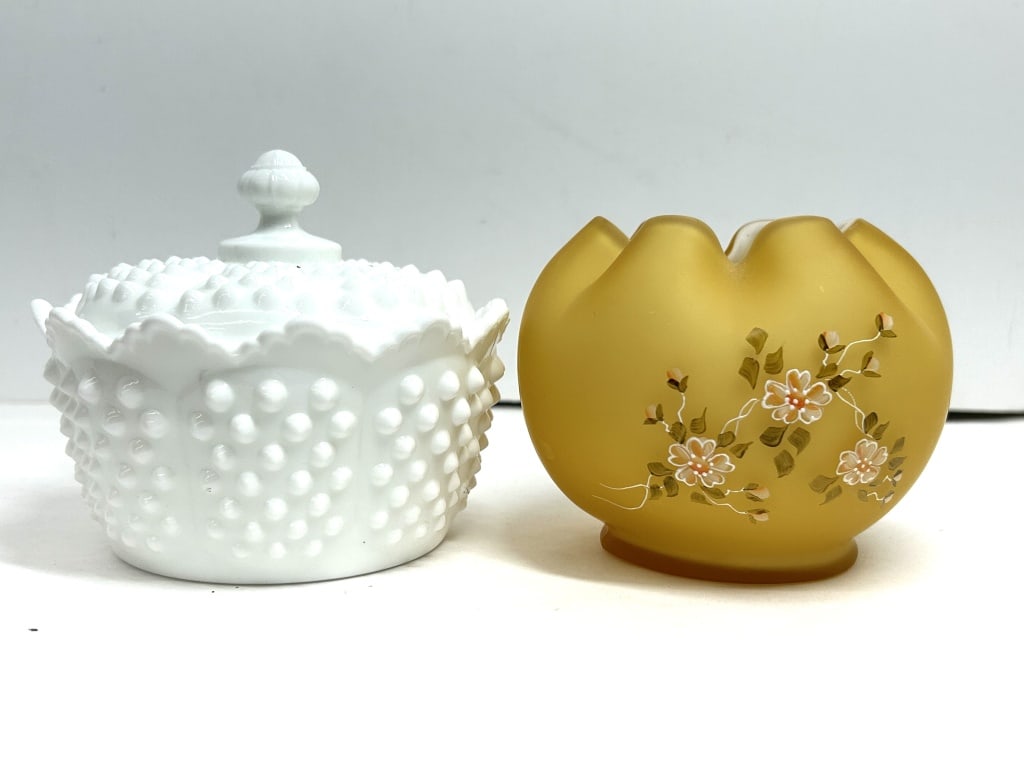 TWO FENTON ART GLASS BOWLS (1 of 9)