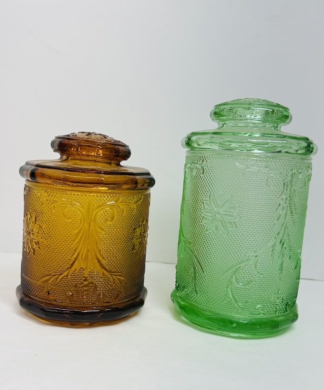 TIARA SANDWICH GLASS CANISTERS, C. 1970 (1 of 7)