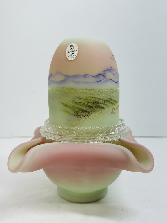 FENTON TUSCAN FIELDS FAIRY LAMP, 2005 (1 of 10)