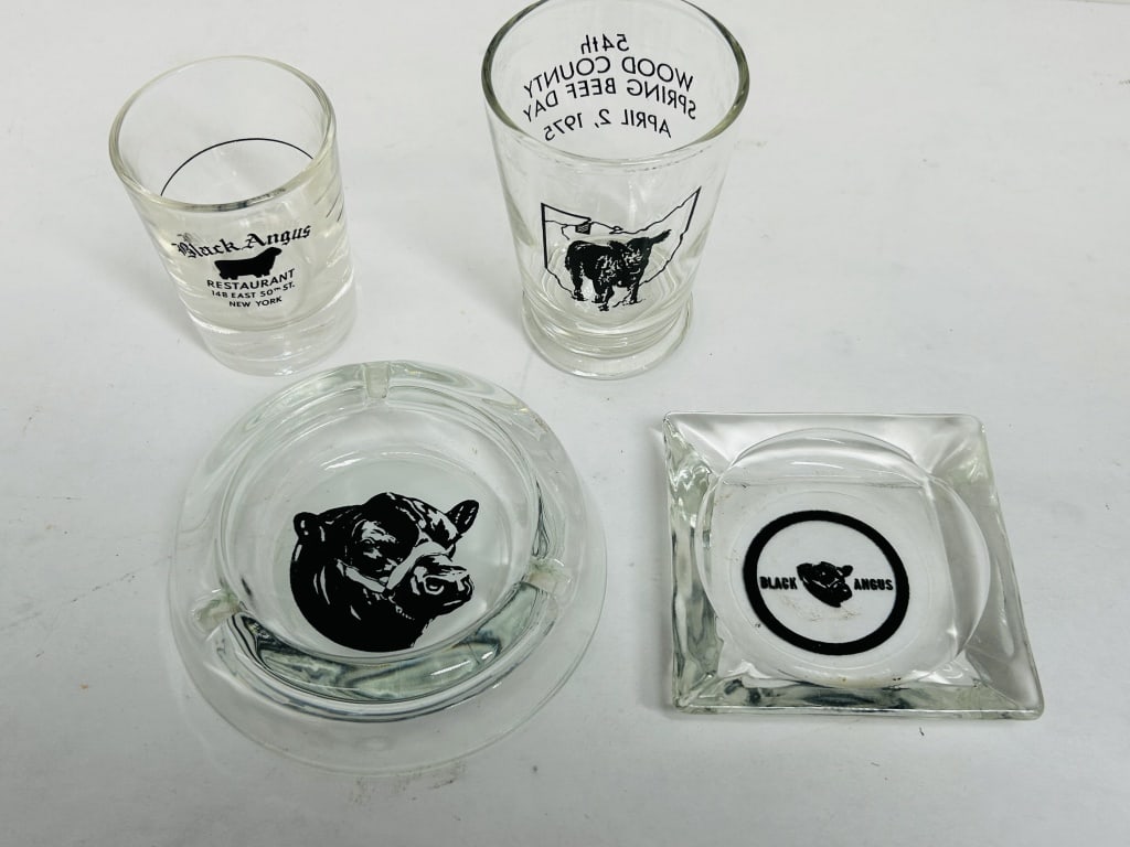 VARIOUS BLACK ANGUS GLASSWARE, 1975 (1 of 6)