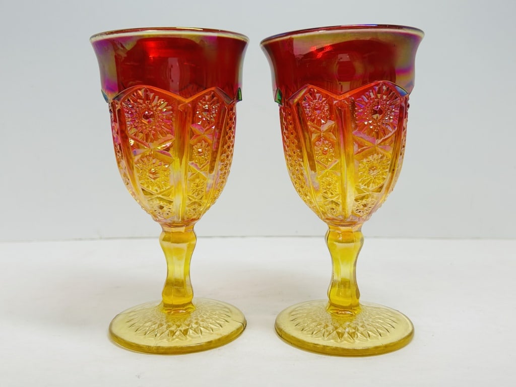 INDIANA GLASS STYLE AMBERINA GOBLETS 1970S (1 of 4)