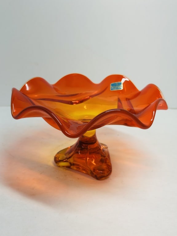 VIKING GLASS EPIC PERSIMMON COMPOTE, 1960S (1 of 4)