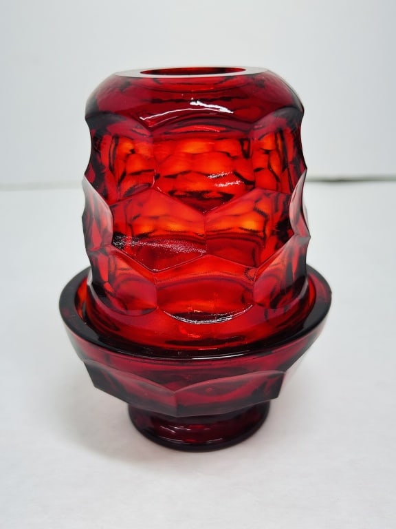 MOSSER RUBY GLASS GEORGIAN FAIRY LAMP (1 of 3)