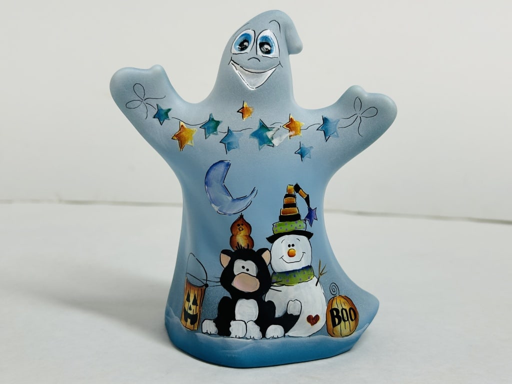 FENTON BLUE SATIN GHOST FIGURINE, 2025 (1 of 6)