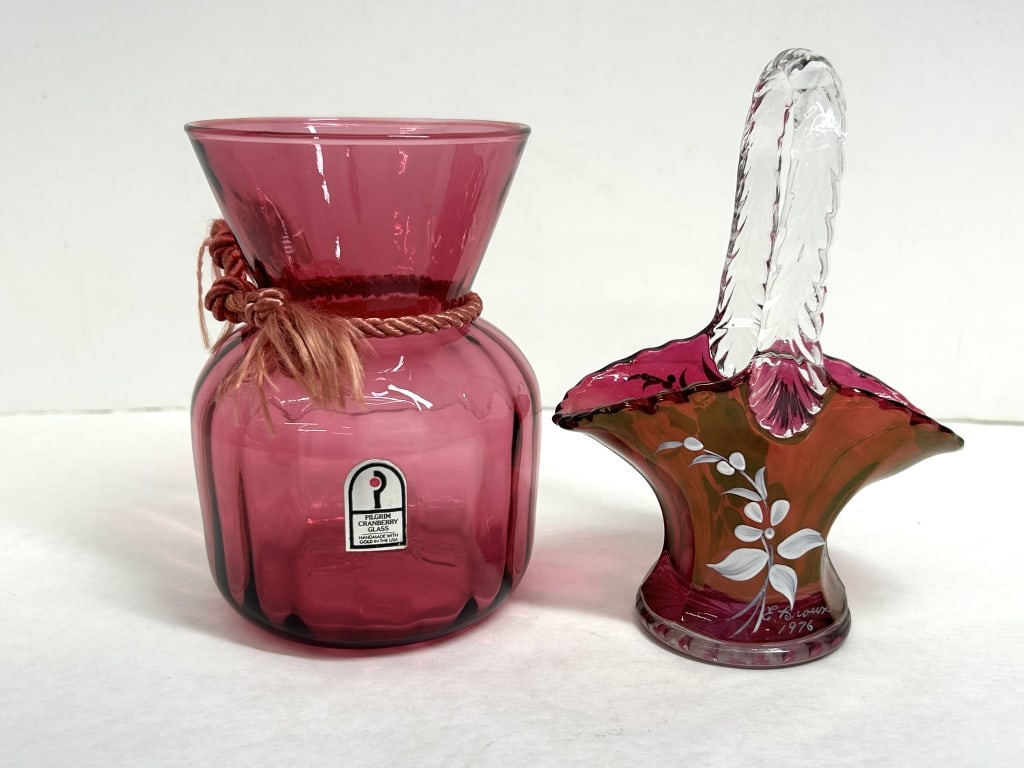 PILGRIM AND SIGNED CRANBERRY GLASS, 1976 (1 of 10)