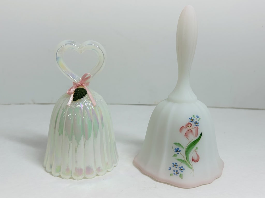 TWO FENTON GLASS BELLS, LATE 20TH CENTURY (1 of 6)