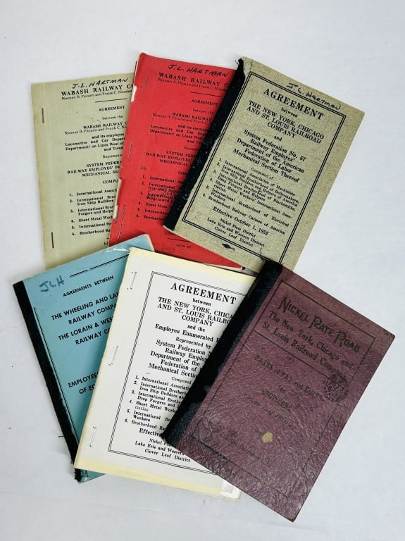 VARIOUS RAILROADS, UNION AGREEMENT PAMPHLETS, 1939-1957 (1 of 7)