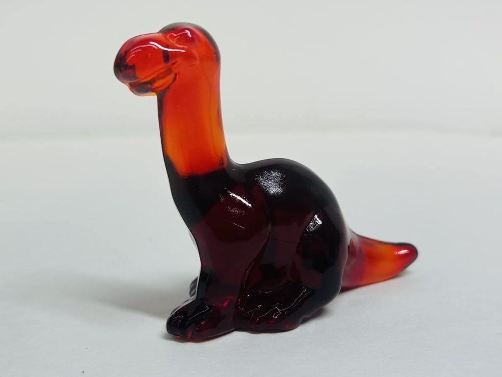 FENTON RED GLASS DINOSAUR, 1990S (1 of 5)