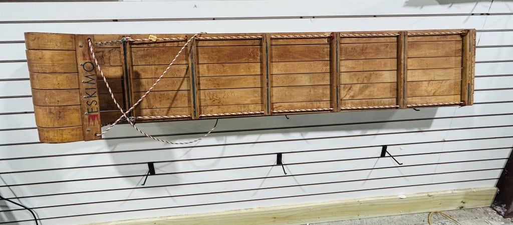 ESKIMO WOODEN TOBOGGAN, MID-CENTURY (1 of 4)