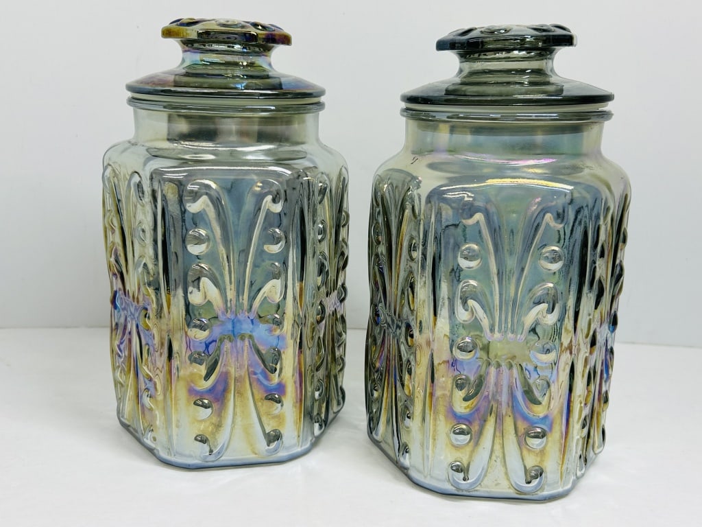 L.E. SMITH ATTERBURY SCROLL CANISTERS, 1970S (1 of 3)